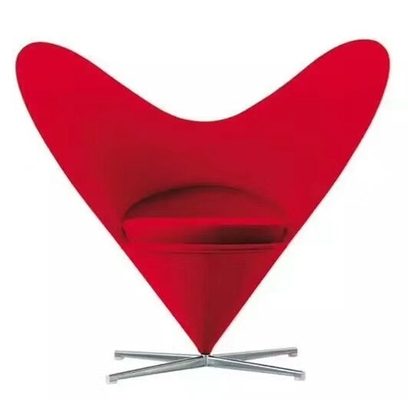 Sweety Shaped Modern Furniture Chairs , Colorful Heart Cone Contemporary Swivel Chair