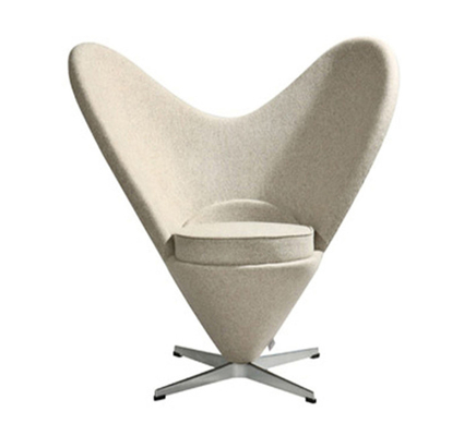 Sweety Shaped Modern Furniture Chairs , Colorful Heart Cone Contemporary Swivel Chair