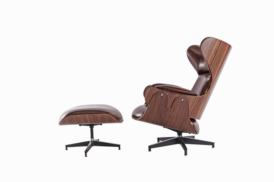 Eames Brown Leather Indoor Chaise Lounge Chair Maintains Density And Prevents Sag